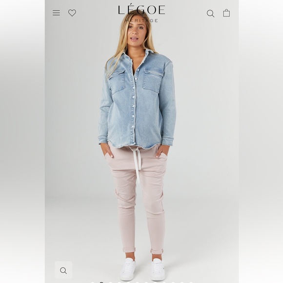 Legoe Heritage BOYFRIEND DENIM SHIRT/JACKET size 2 M - Picture 2 of 4